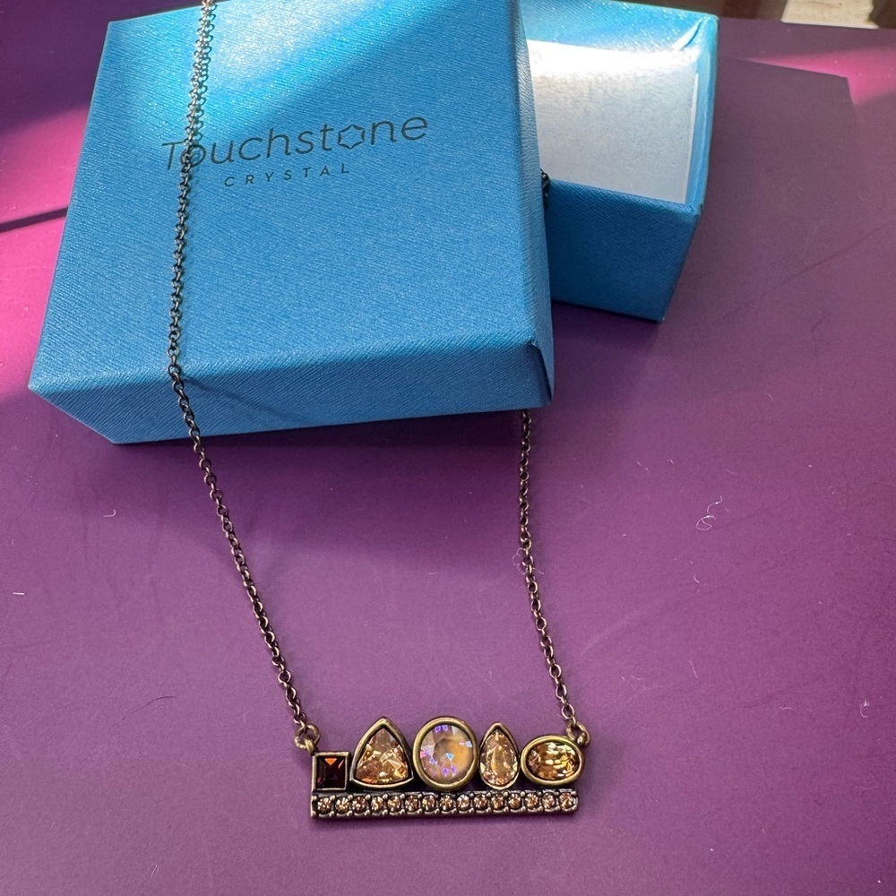 Touchstone Crystal Out on Top Necklace. Retired.